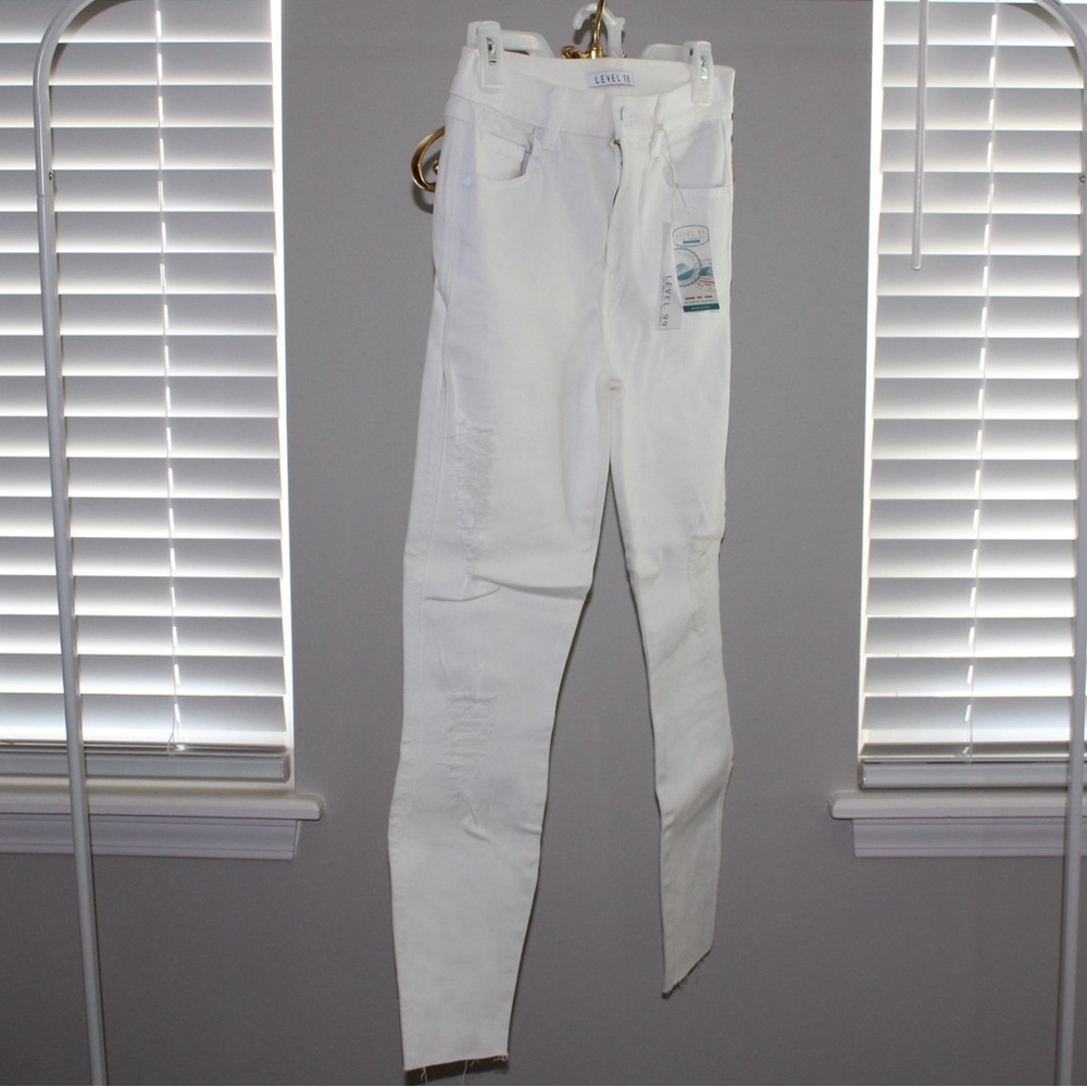 Level 99 Janie High Rise White Skinny Jeans - Picture 13 of 16